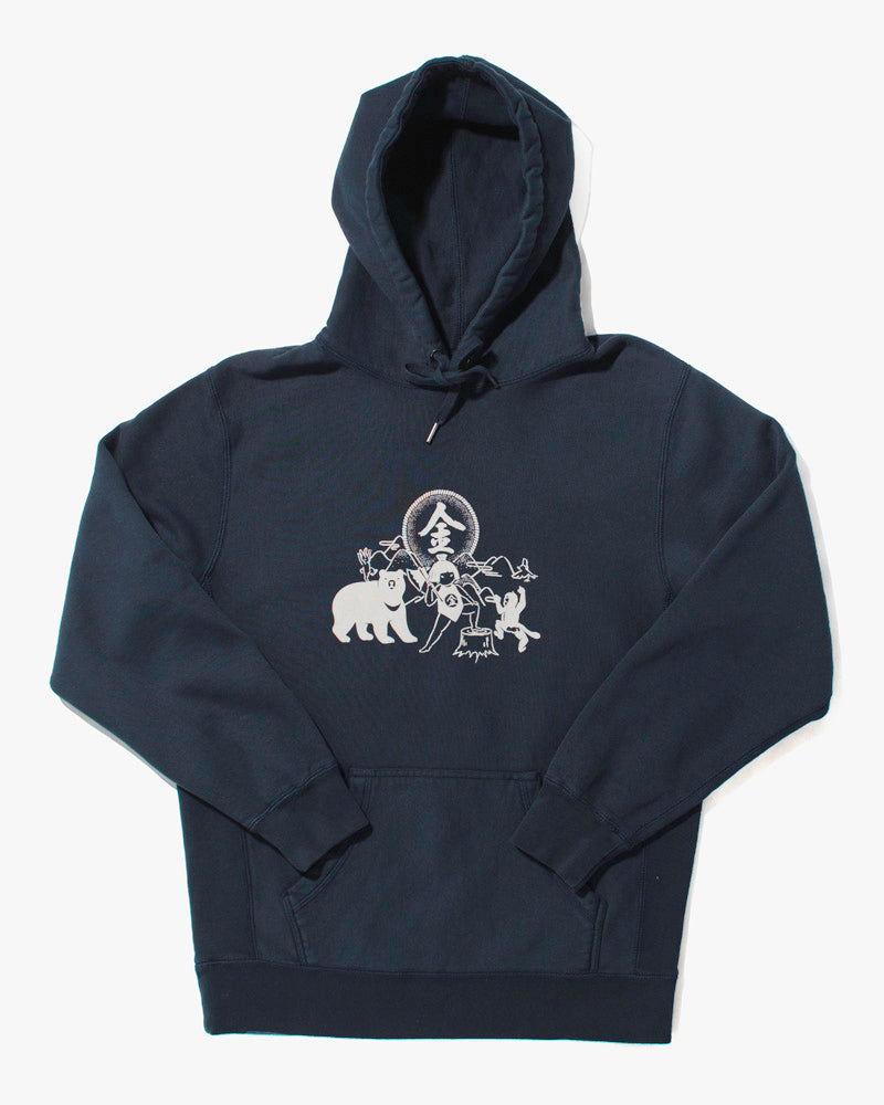 Kiriko Original Hoodie, 13oz Cotton, Printed Kintaro, Navy