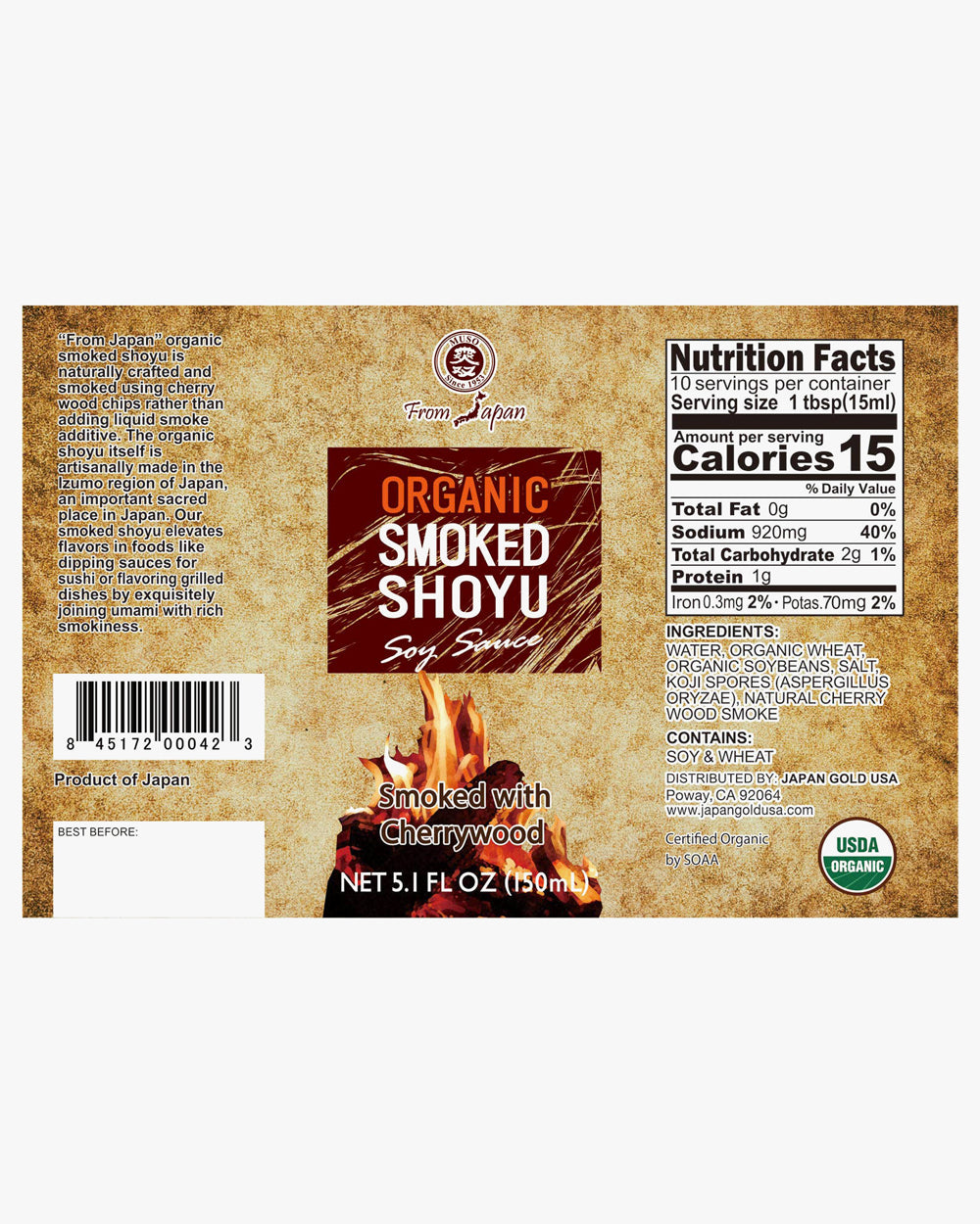 Japan Gold, Organic Smoked Shoyu