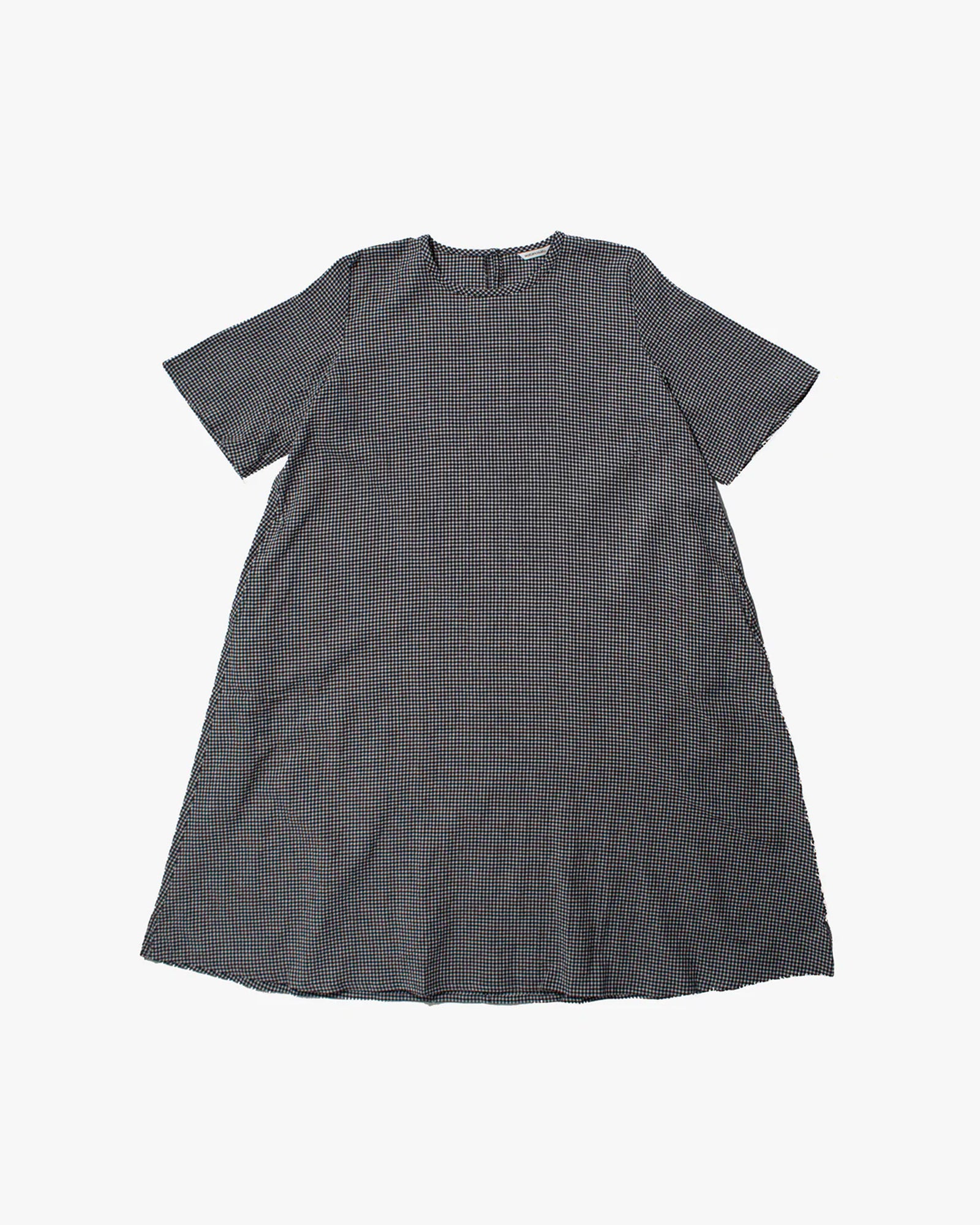 ToK Long Dress, Oversized, Black Gingham