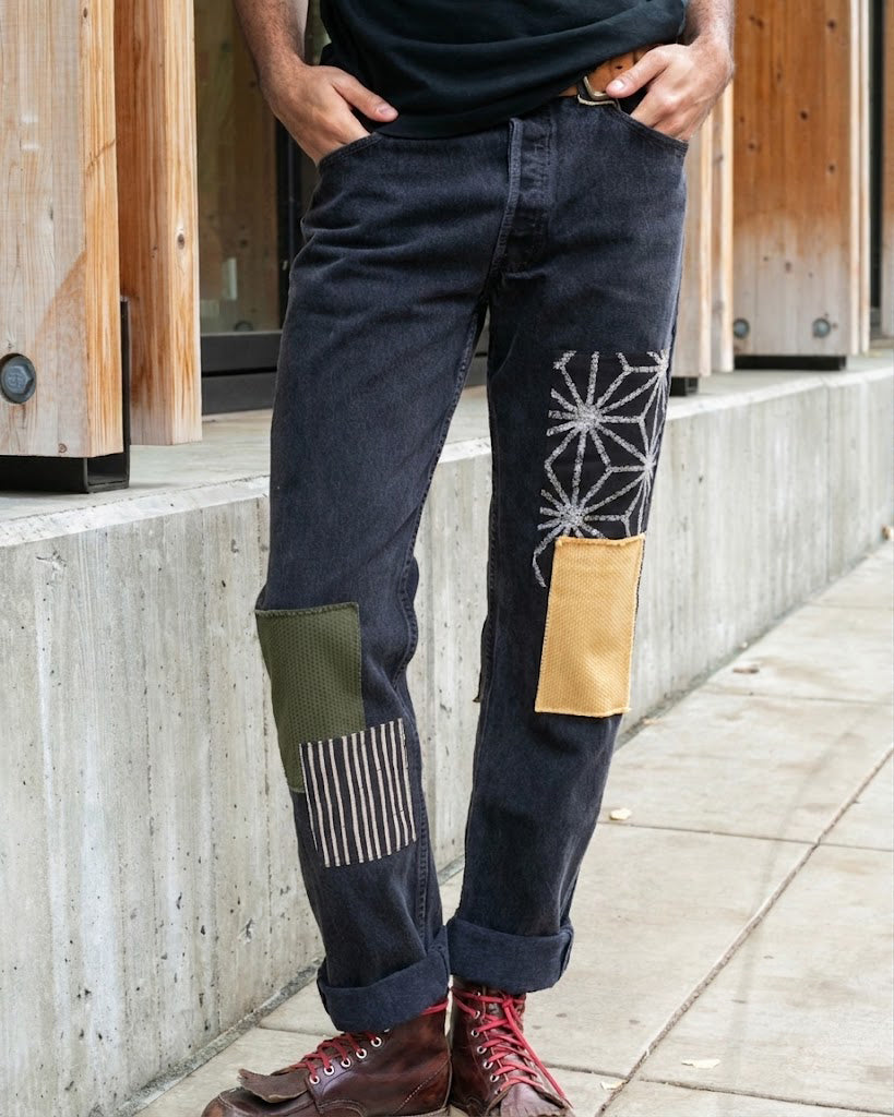 Kiriko Custom Patched Denim Jeans, Levi's Brand, 14