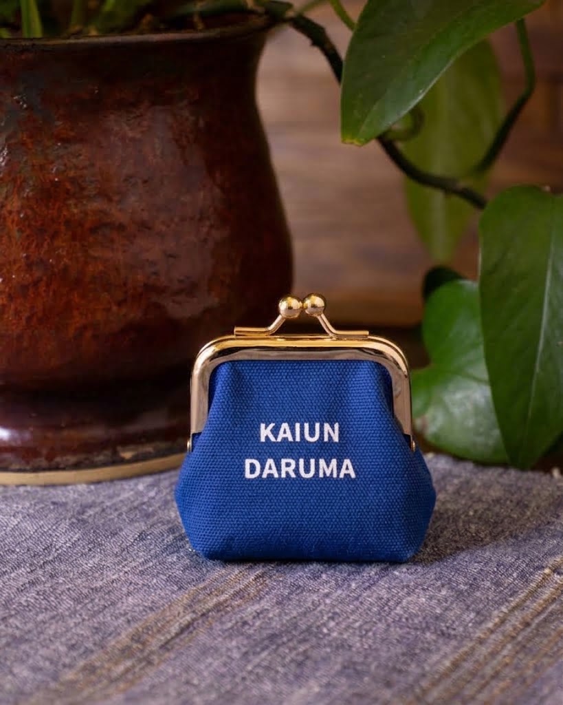 Wa Modern, Mini Coin Purse, Blue Kaiun Daruma