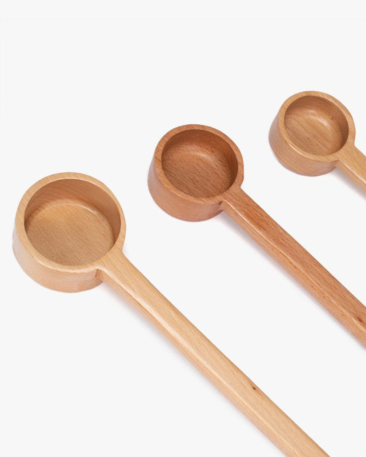 Wooden Utensils, Measuring Spoons, Set of 3, Light Wood