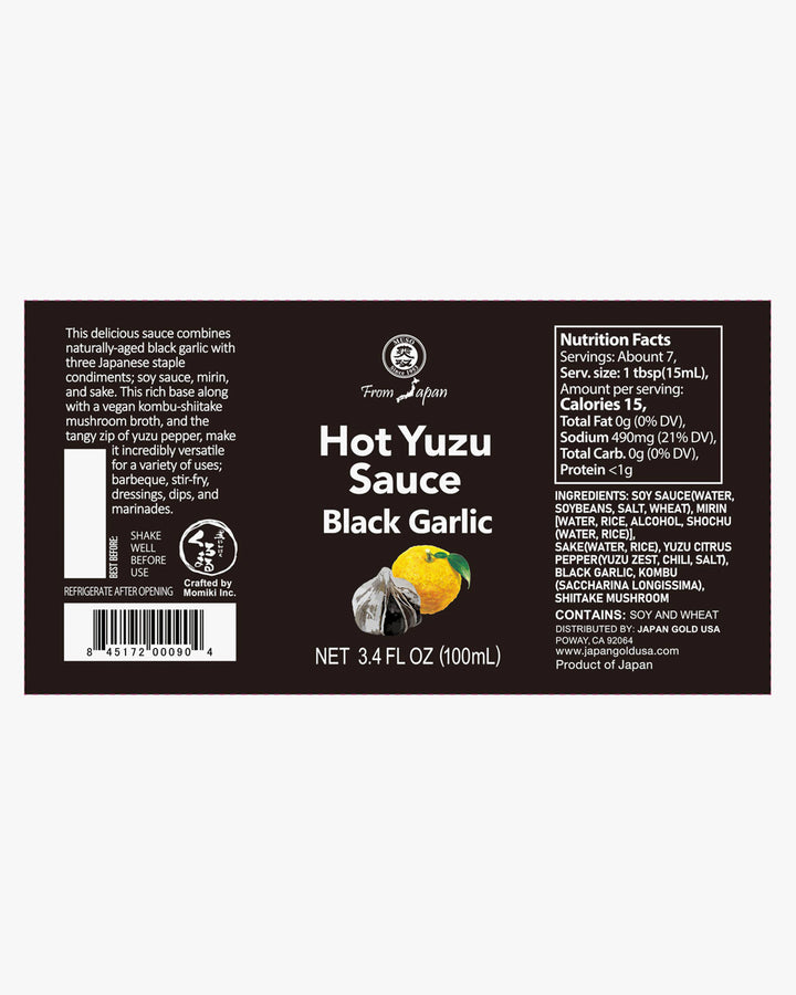 Japan Gold, Muso, Yuzu Hot Sauce with Black Garlic