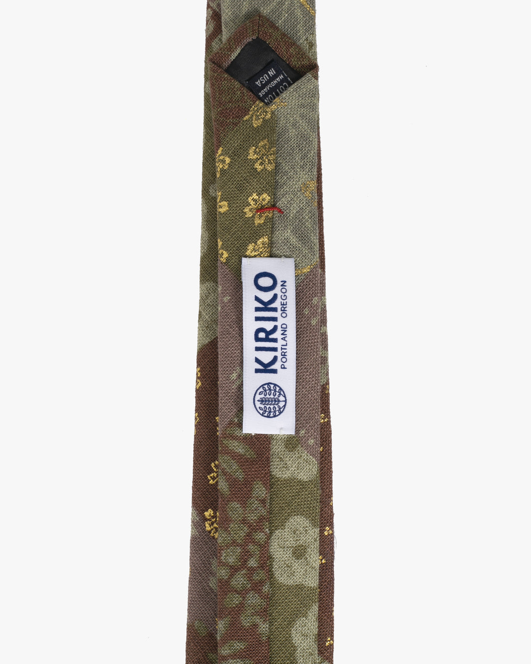 Kiriko Original Tie, Patchwork Style, Azuki and Gold