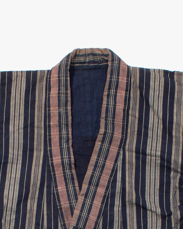 Vintage Noragi Jacket, Reversible, Shima and Indigo