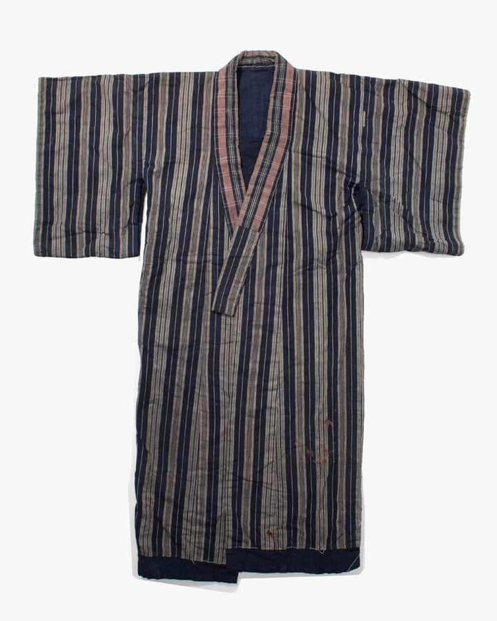 Vintage Noragi Jacket, Reversible, Shima and Indigo