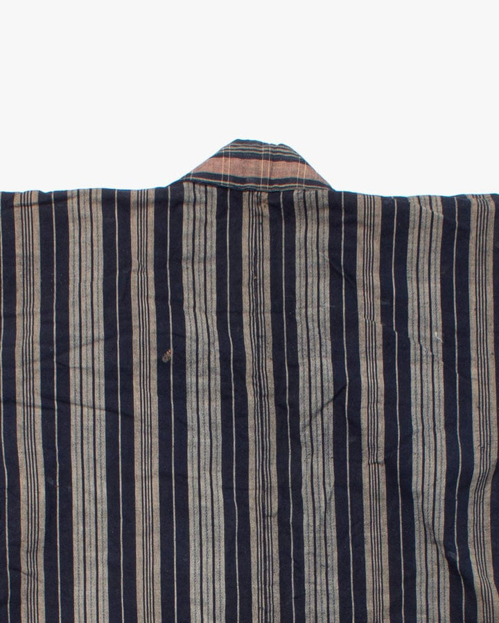 Vintage Noragi Jacket, Reversible, Shima and Indigo