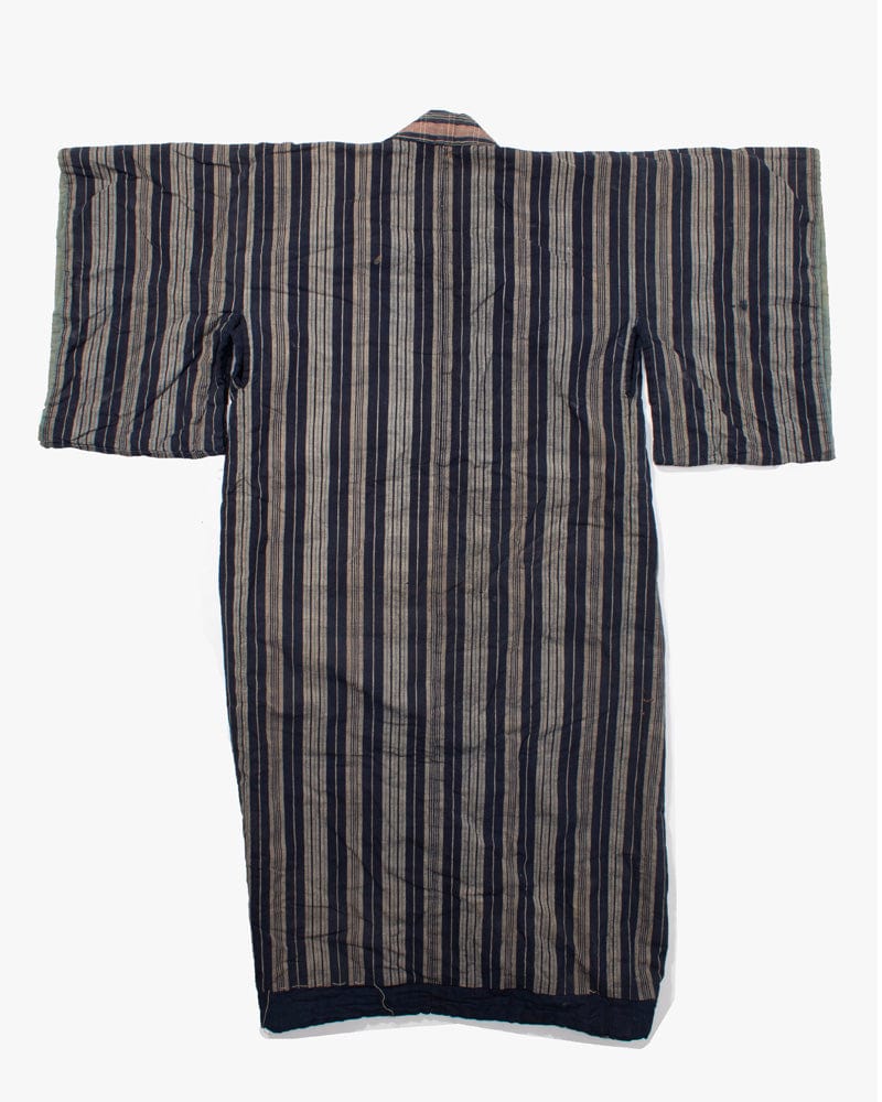 Vintage Noragi Jacket, Reversible, Shima and Indigo