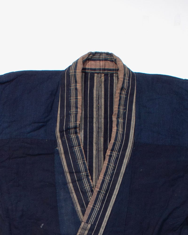Vintage Noragi Jacket, Reversible, Shima and Indigo