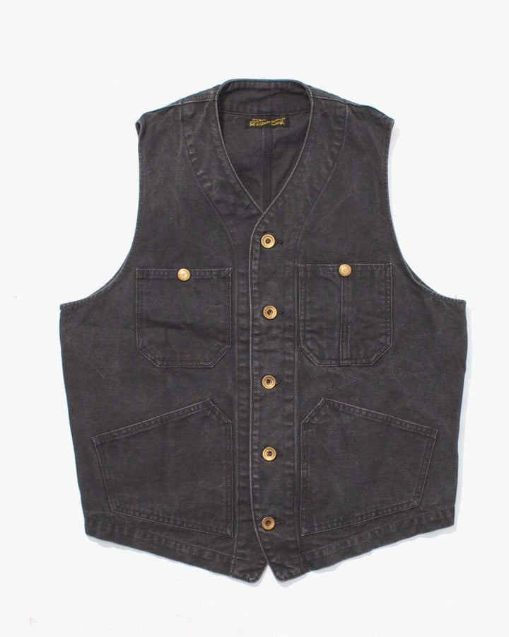Japanese Repro Denim Vest, Stevenson Overall Co. Brand, Black - M