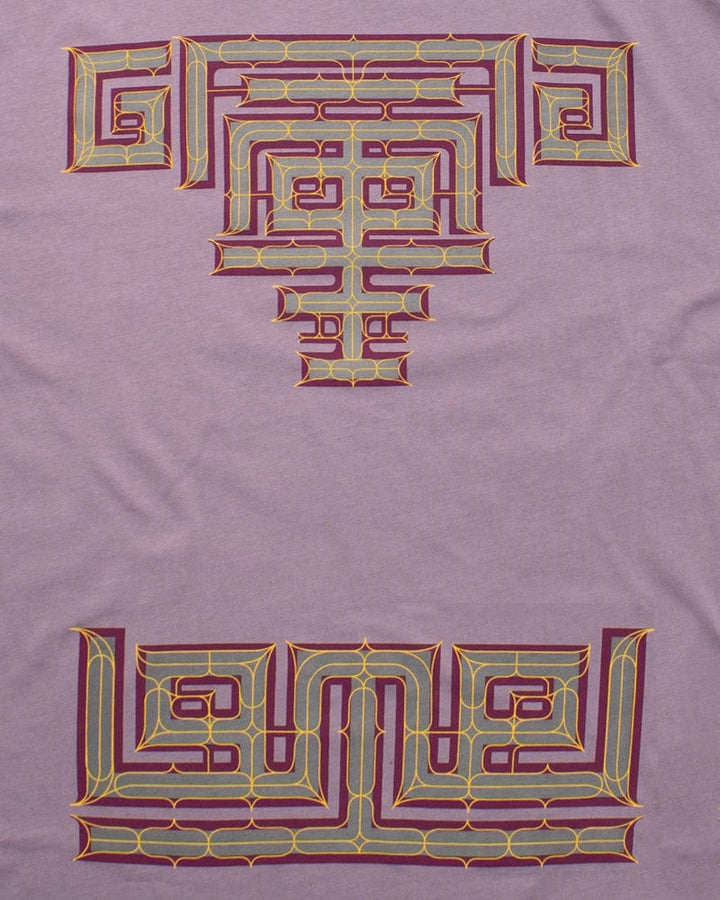 Kiriko Original Ainu Tee, Lavender with Eggplant, Grey, and Gold