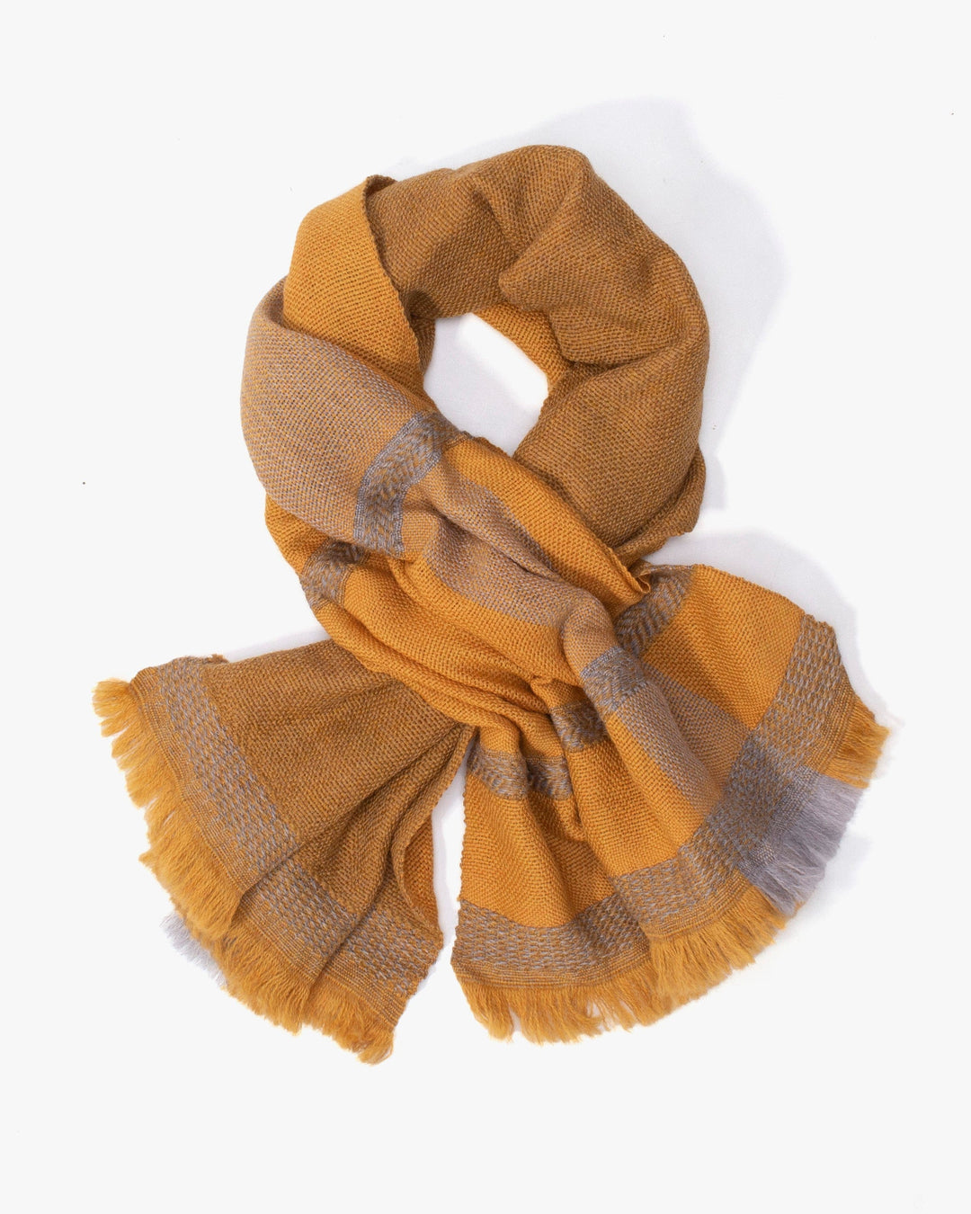 Kobo Oriza Scarf, Easy Knot, Wool, Mustard Yellow