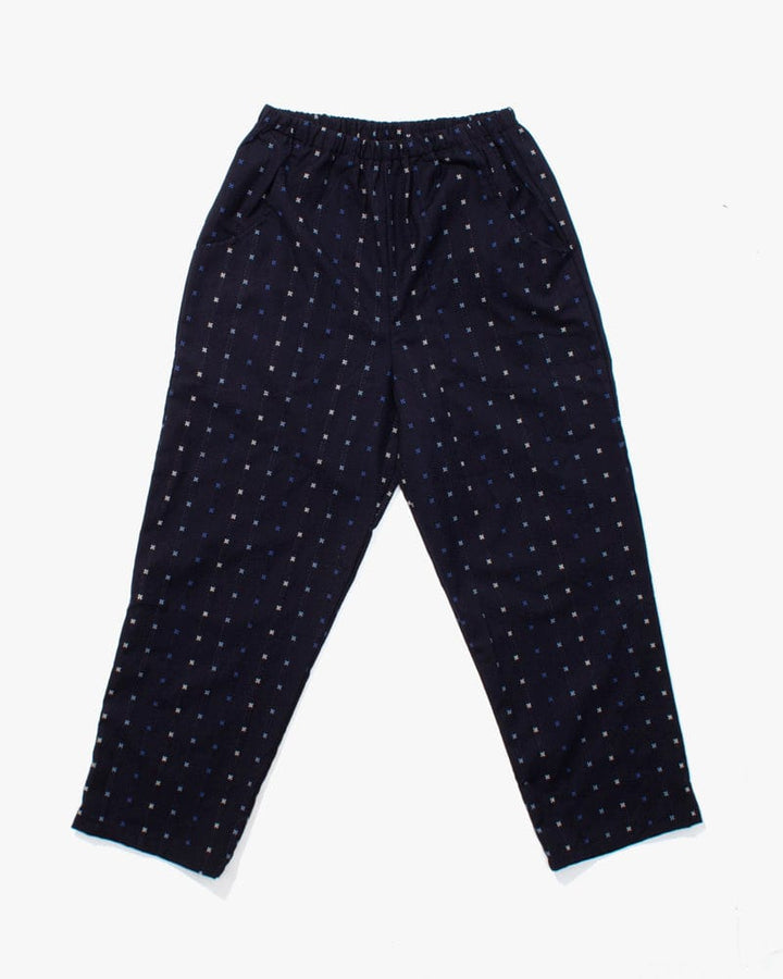 ToK Pants, Kasuri Indigo with White and Blue 'X' Stitching