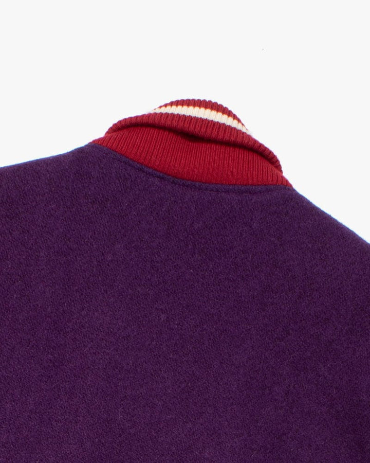Japanese Repro Varsity Jacket, Mack Daddy, Purple and Cream - L
