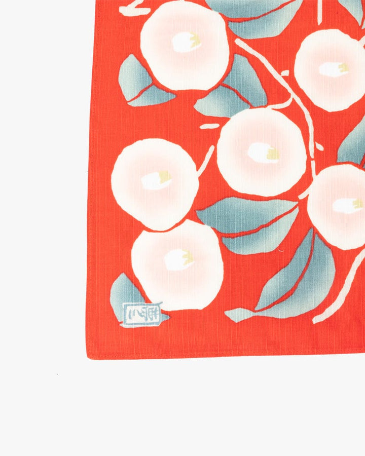 Modern Furoshiki, Musubi, Yumeji Takehisa, Tsubaki, Red, 19 x 19