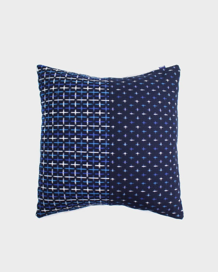 Kiriko Original Pillow, Split Indigo, Blue and White Jyuji