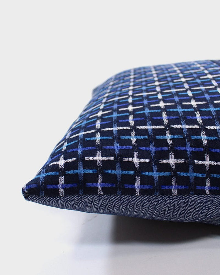 Kiriko Original Pillow, Split Indigo, Blue and White Jyuji