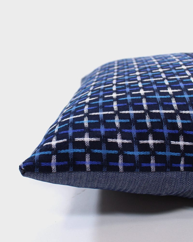 Kiriko Original Pillow, Split Indigo, Blue and White Jyuji