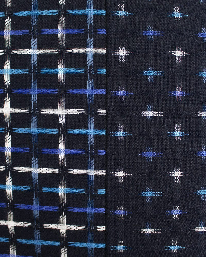 Kiriko Original Pillow, Split Indigo, Blue and White Jyuji