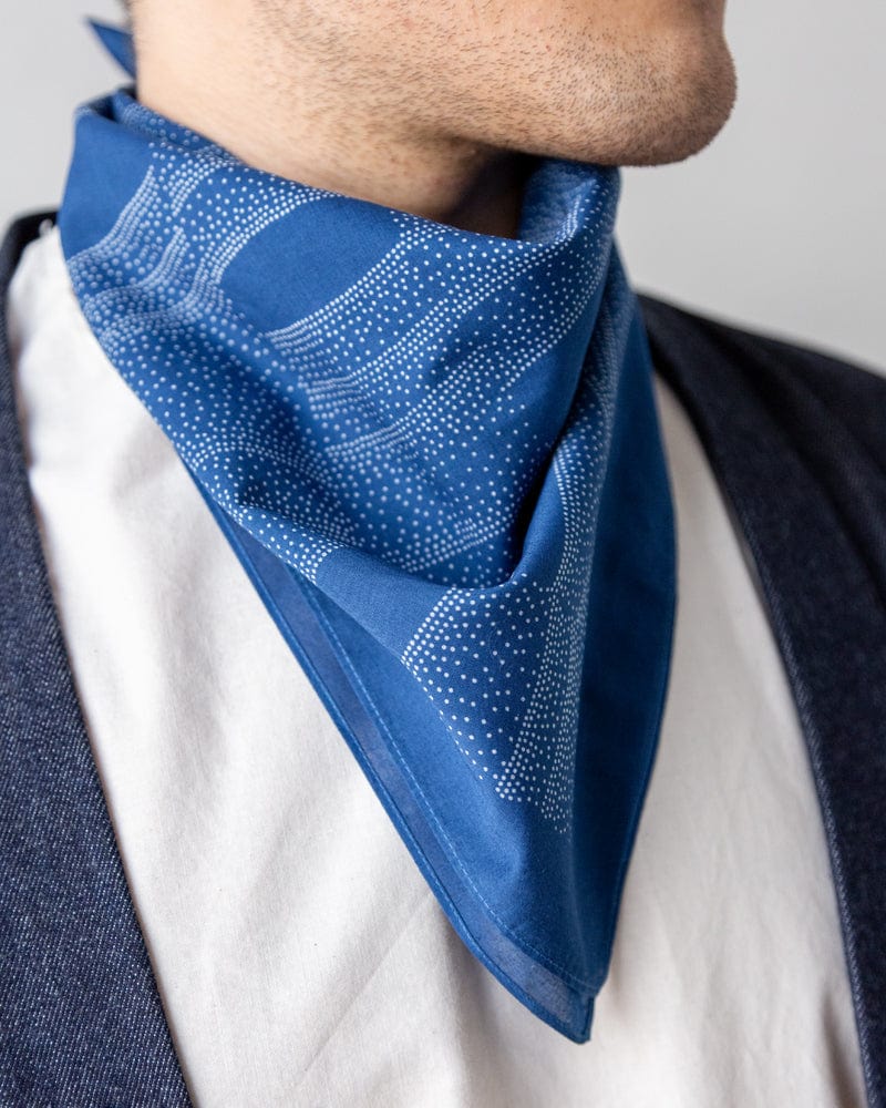 Aizawa Lightweight Indigo Bandana, Tachiwaku Dots