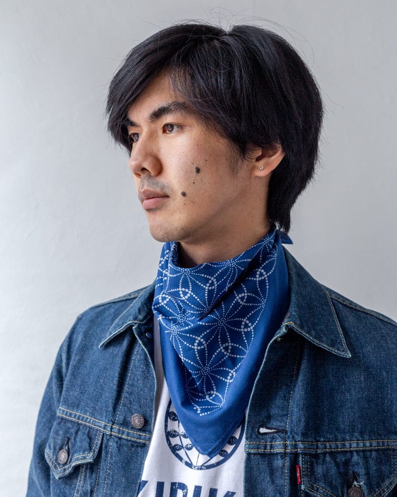 Aizawa Lightweight Indigo Bandana, Shippou Dots