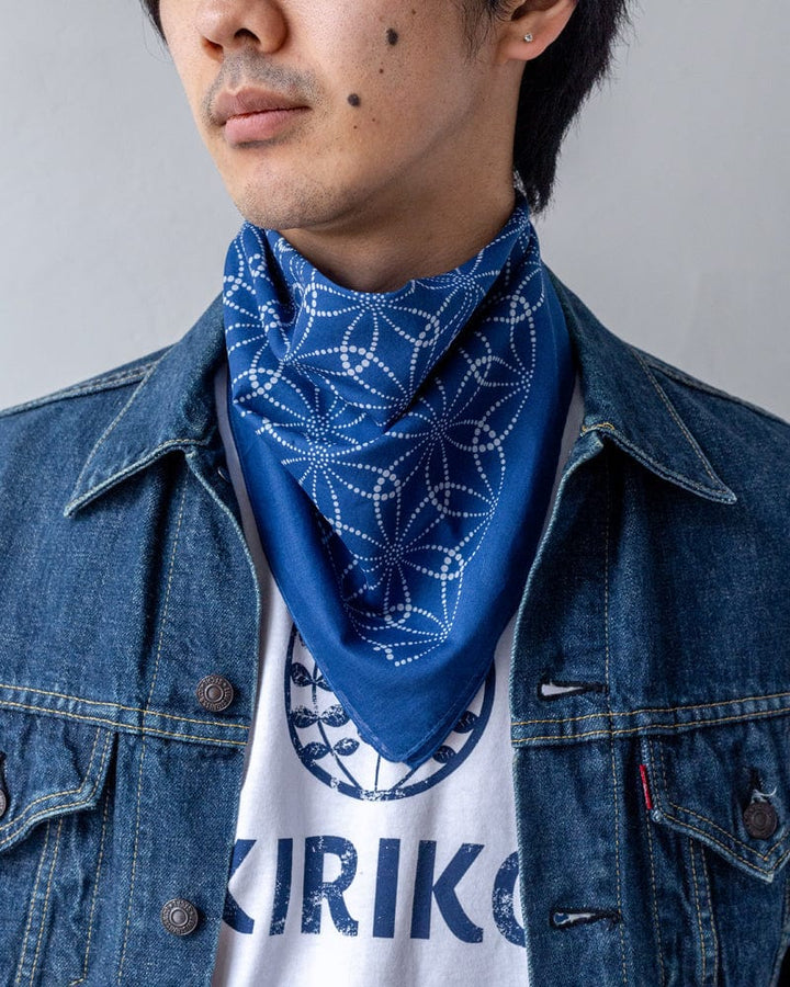 Aizawa Lightweight Indigo Bandana, Shippou Dots