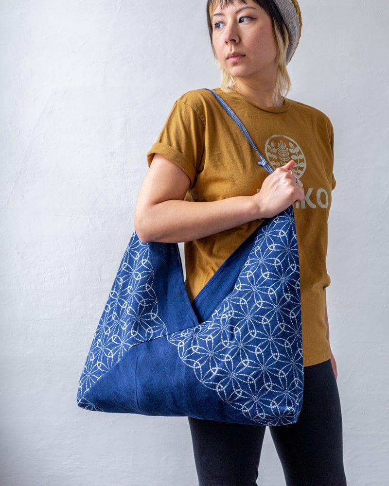 Aizawa Indigo Tsuno Bag, Shippou Dots