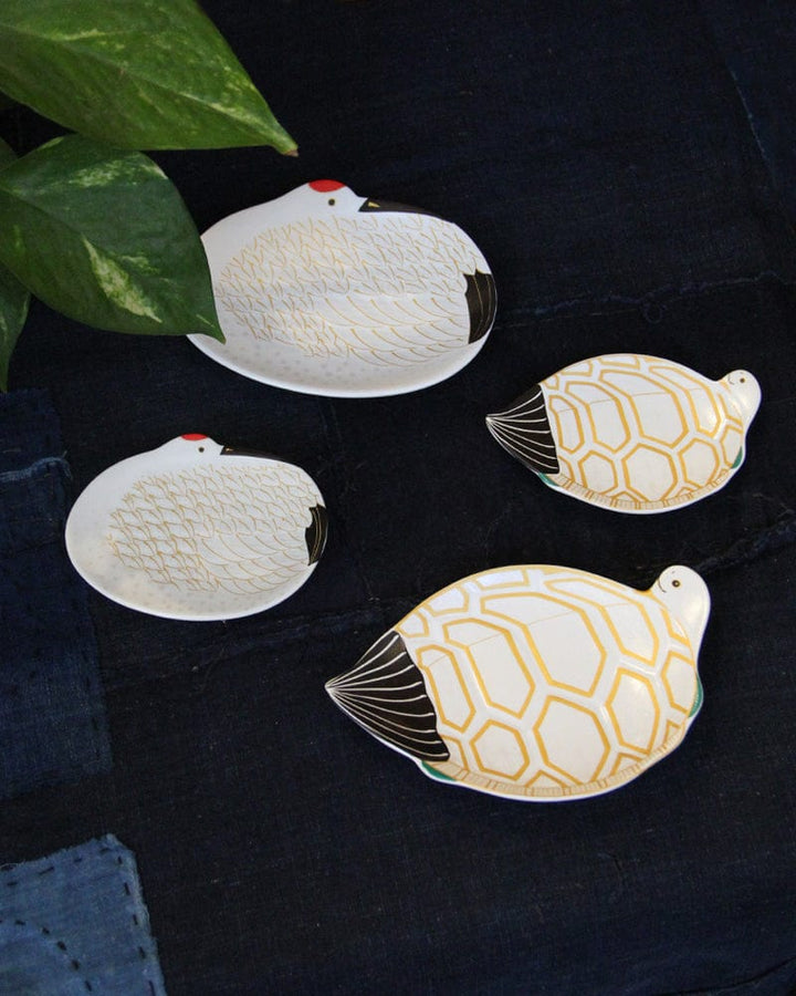 Kouraku Kiln Small Plate, Tsuru