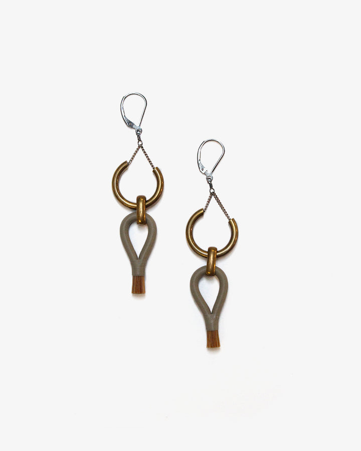 Boet Earrings, Lux, Putty and Chestnut