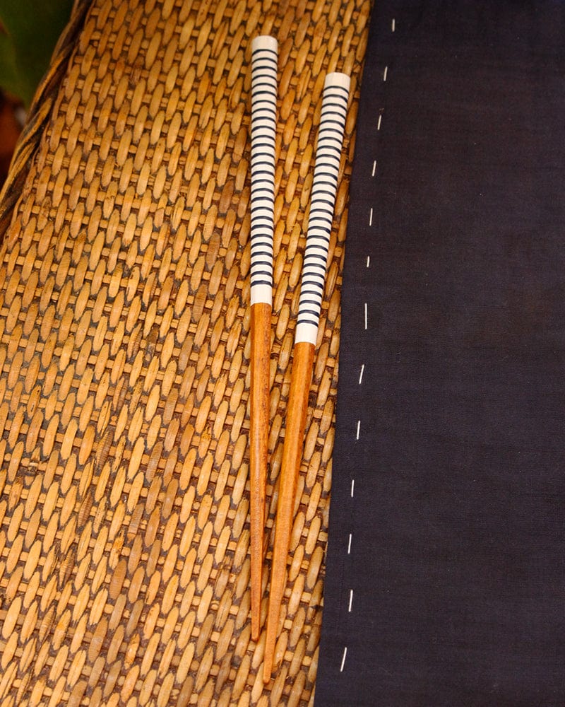 Chopsticks, Kawai, Loop Blue Shima on White