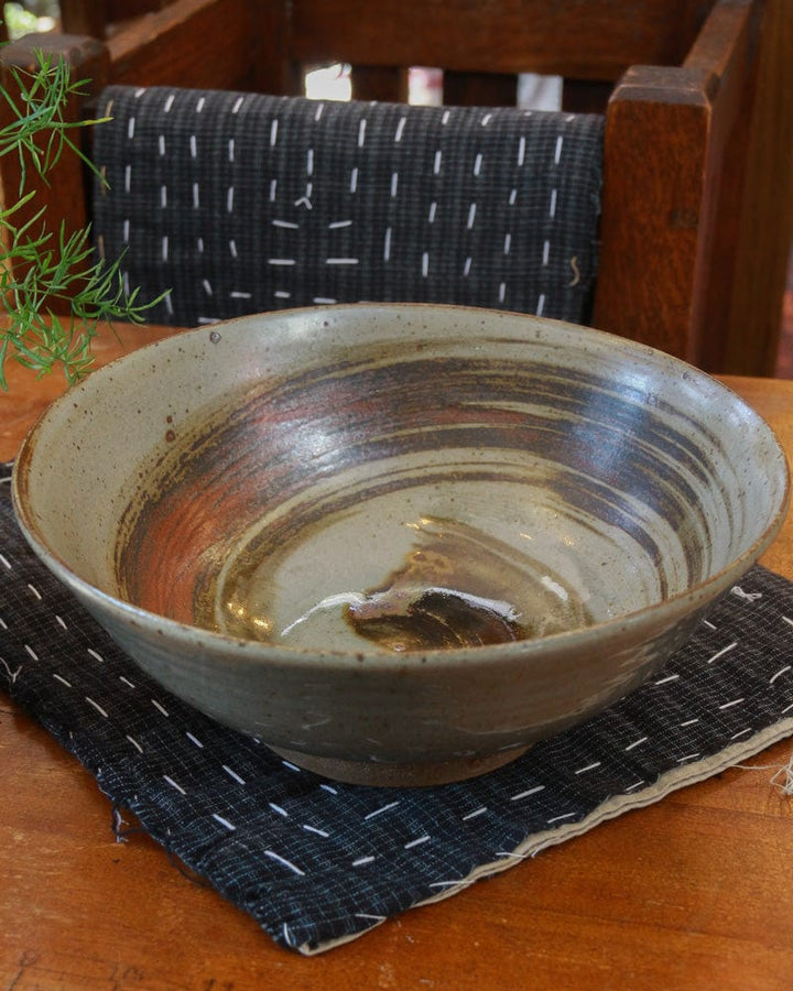 Culp Pottery Bowl, Slate and Umber Swirl