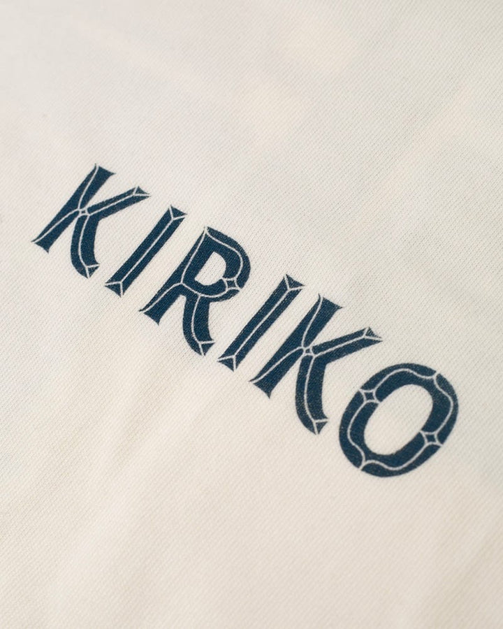 Kiriko Original Ainu Tee, Custom Dyed Cream with Sky Blue and Navy Lining