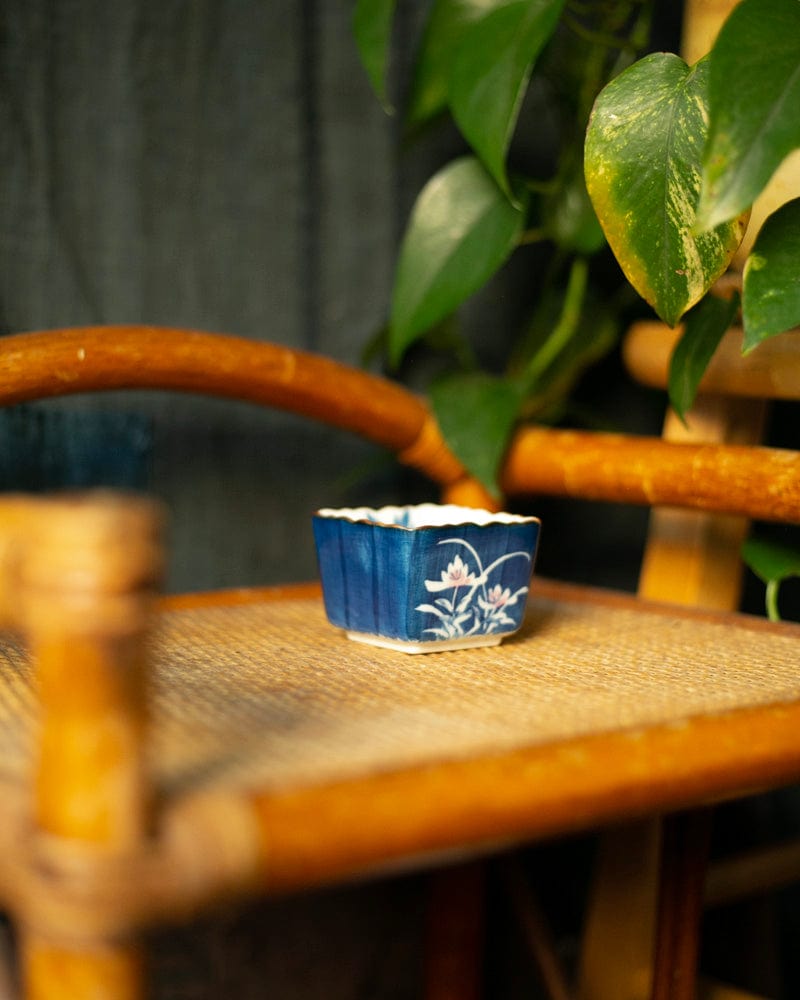 Vintage Pottery, Bowl, Square Floral Kobachi, Small