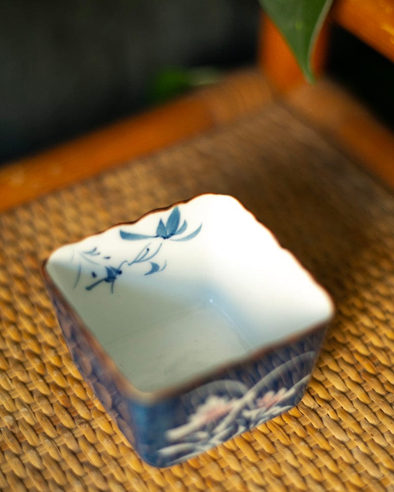 Vintage Pottery, Bowl, Square Floral Kobachi, Small
