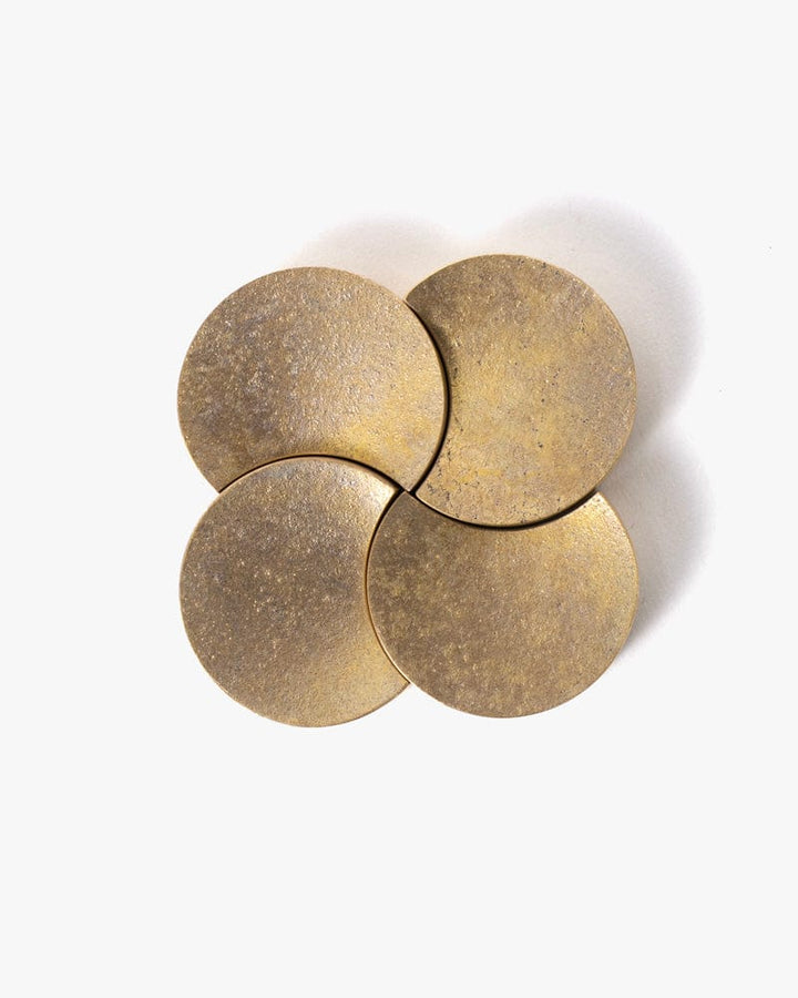 Futagami Brass Chopstick Rest, Moon, Set of Four