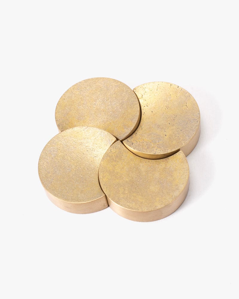 Futagami Brass Chopstick Rest, Moon, Set of Four