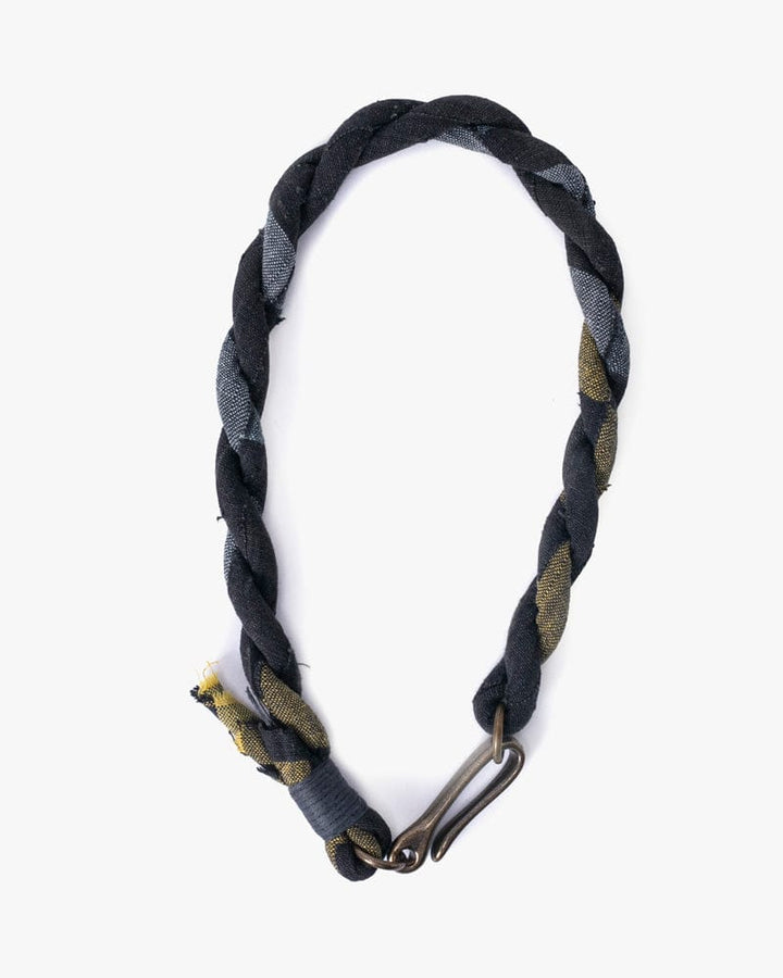 Boet x Kiriko Necklace, Hook Collar, Boro, Charcoal, Yellow and Slate Grey