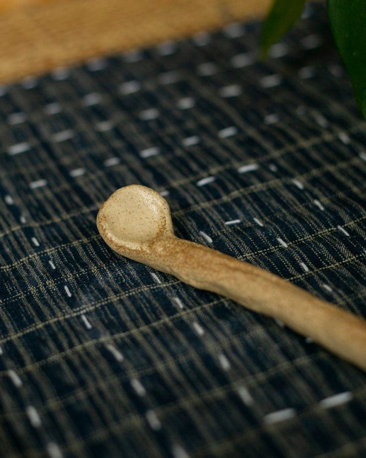 Mashiko-Yaki Spoon, Small, Tan and Brown
