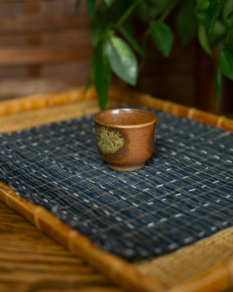 Mashiko-Yaki Sake Cup, Rust and Tan