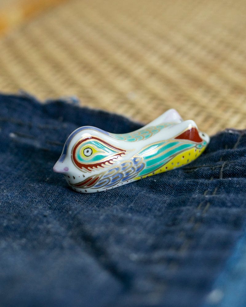 Kouraku Kiln Chopstick Rest, Mandarin Duck