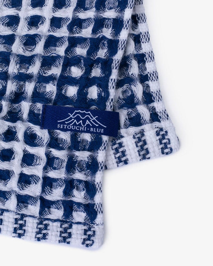 Maple & Moon Wash Towel, Waffle Weave, Navy and White