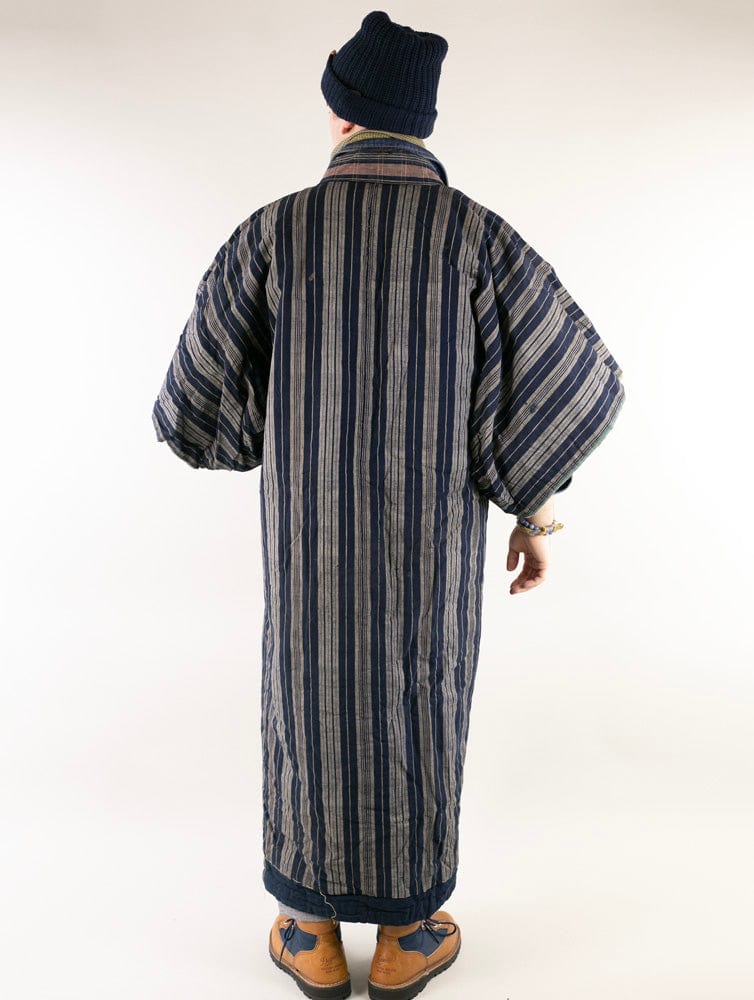 Vintage Noragi Jacket, Reversible, Shima and Indigo