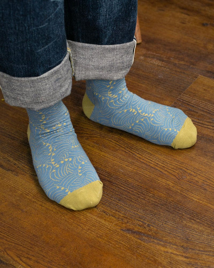 Kiriko Original Socks, Nami, Sky Blue and Khaki
