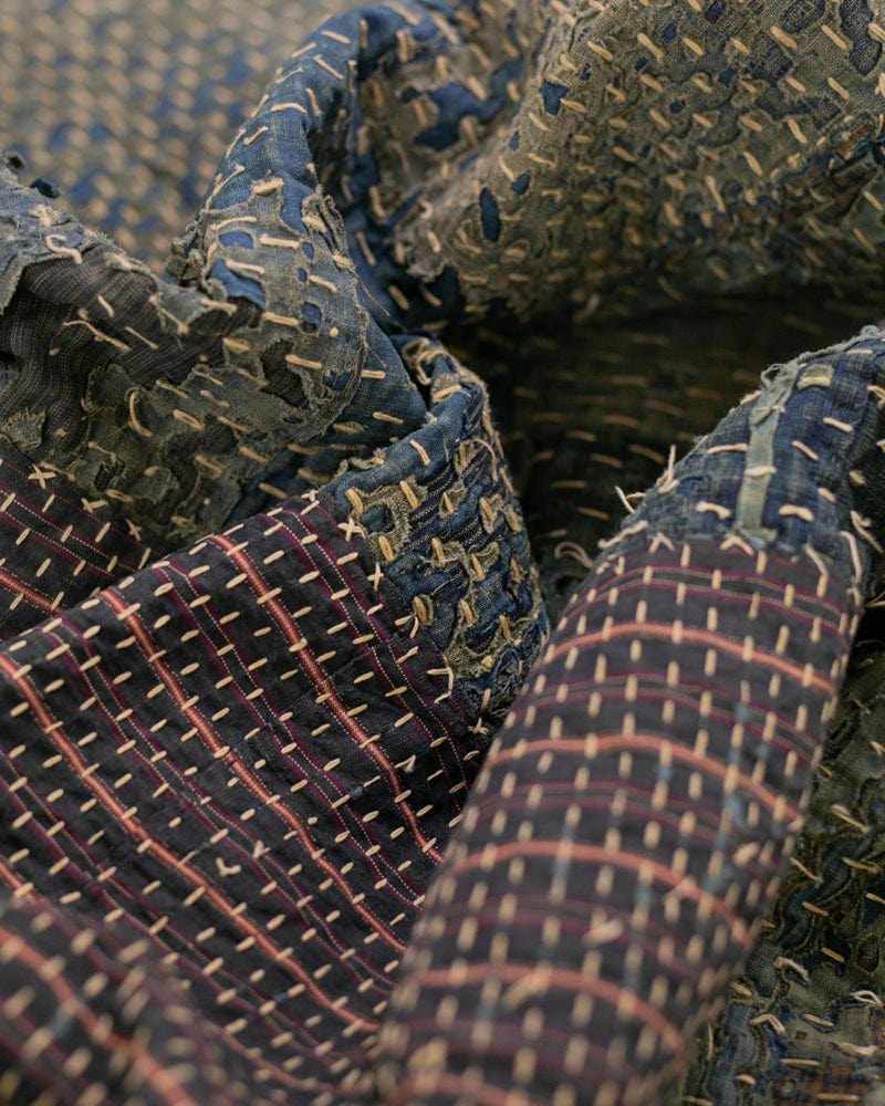 Vintage Boro Blanket, Patched with Sashiko Stitching