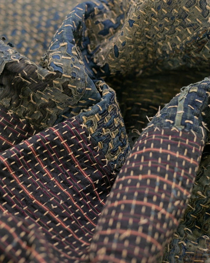 Vintage Boro Blanket, Patched with Sashiko Stitching