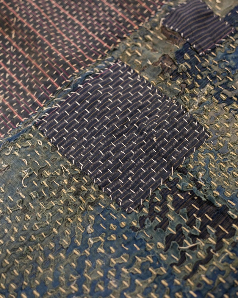 Vintage Boro Blanket, Patched with Sashiko Stitching
