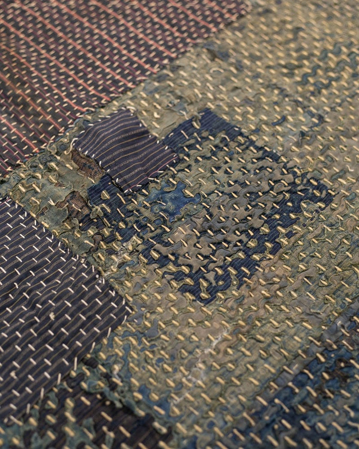 Vintage Boro Blanket, Patched with Sashiko Stitching