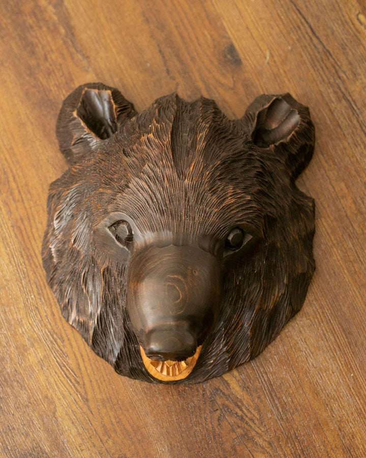 Vintage Ainu Bear Wooden Head 7