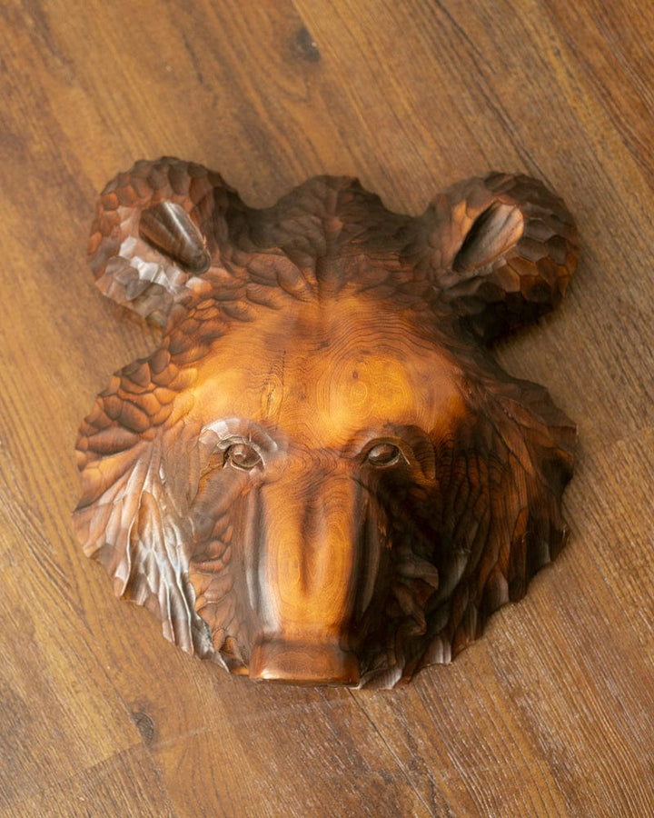 Vintage Ainu Bear Wooden Head 10