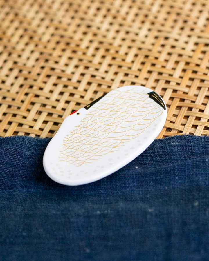 Kouraku Kiln Chopstick Rest, Tsuru